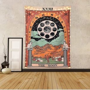 Mr.Bee Tarot Tapestry The Moon Tarot Card Tapestry